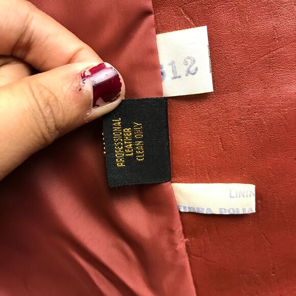 Vintage 70s Genuine Leather Trench Coat With Hood size 7 - Picture 6 of 13